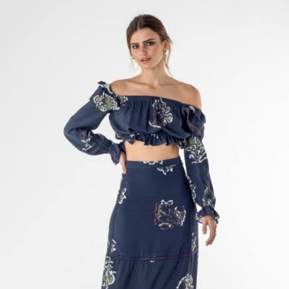 SIR THE LABEL Fluer Off Shoulder Silk Top *NWOT Size 6* - Picture 4 of 7